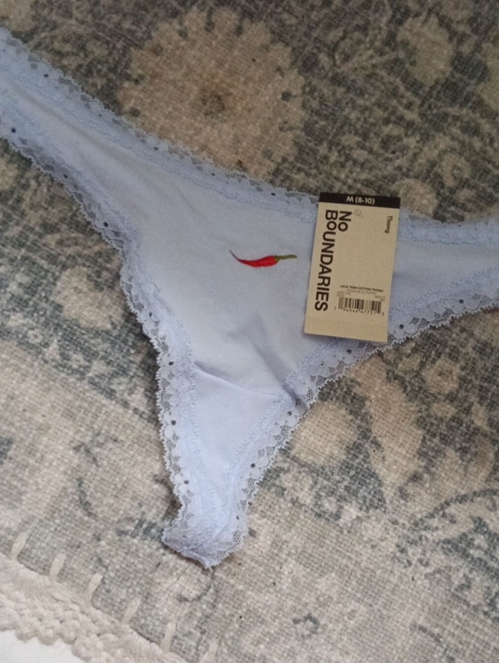 Thongs Baby Blue.Color With A Red Tamale On Front Med Nwt No Boundaries